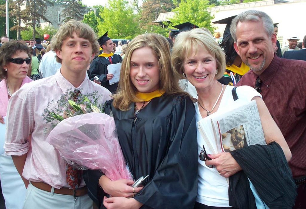Kristin Mitchell and the Mitchell Family at her graduation ceremony.